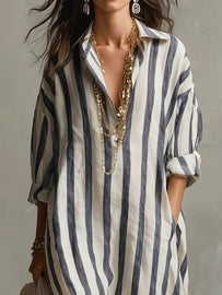Linen Long Shirt Dress