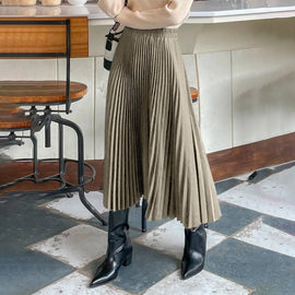 High-Waist Pleated Skirt